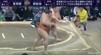あっさり勝負が決まった貴景勝対御嶽海