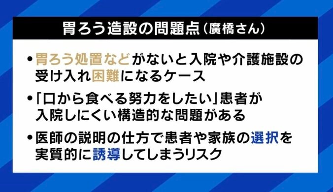 「食べられない＝死」の決断を迫られる家族の苦悩
