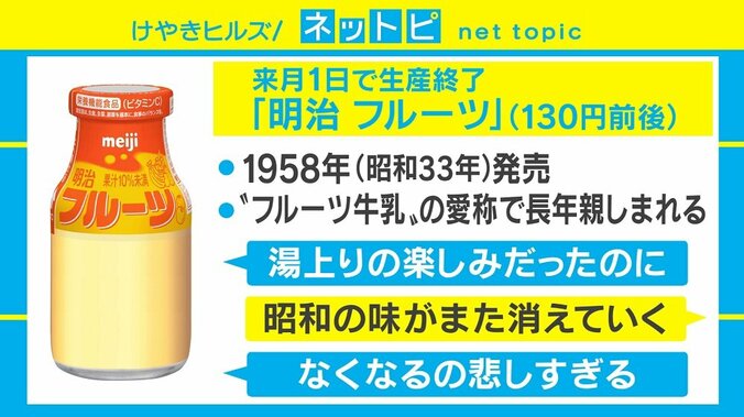 “湯上りの友”「明治フルーツ」が販売終了へ、ネットでは「悲しすぎる」の声 1枚目
