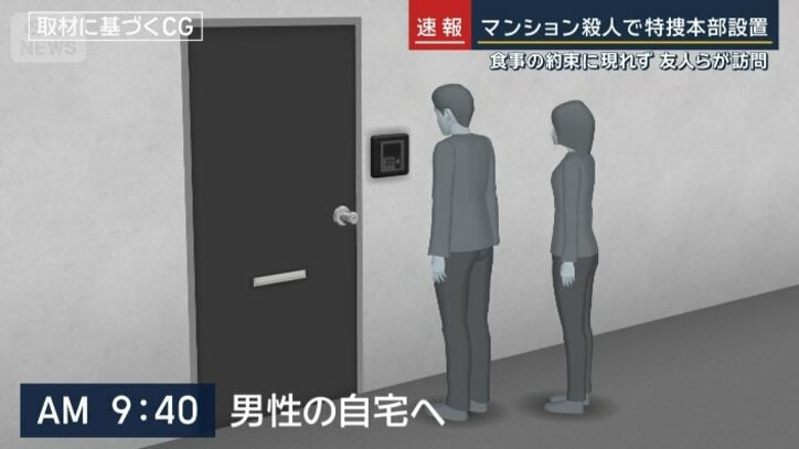 男性の自宅へ