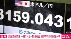 外国為替市場 一時1ドル＝159円台 約1年半ぶり円安水準