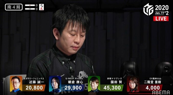 園田賢が多彩な攻めで個人2連勝“最速最強”多井も「この半荘は勝てない」と白旗／麻雀・Mリーグ 1枚目