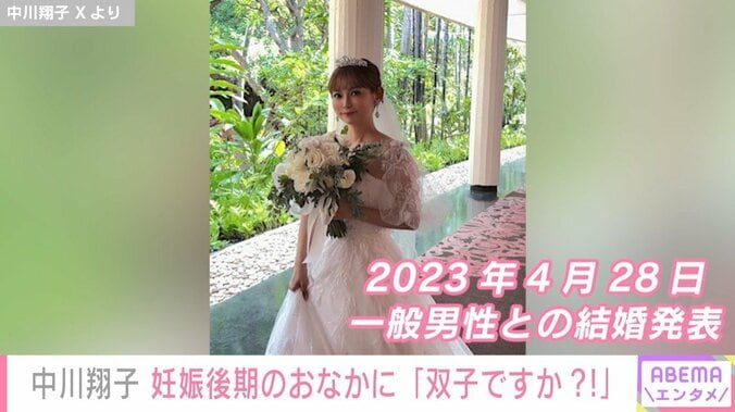 ウェディングドレス姿の中川翔子
