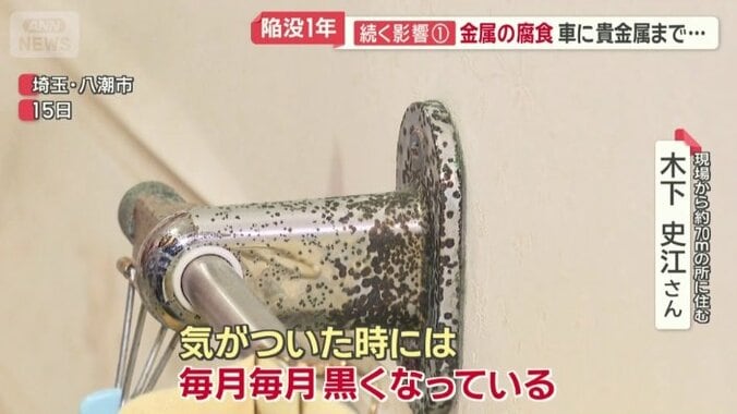 家の中でも金属が変色