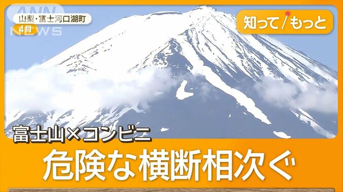 富士山コンビニ付近に柵設置案　雪化粧でまた観光客殺到、マナー違反が再燃 1枚目