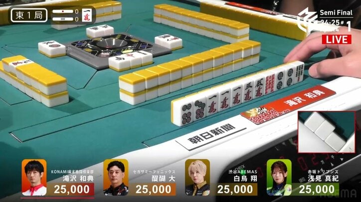 滝沢和典の手牌