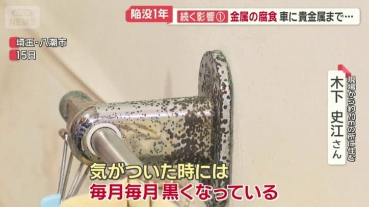 家の中でも金属が変色