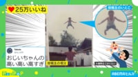 「高い高いが高すぎ!」おじいちゃんの「高い高い」に「空から降ってきたみたい」「高いがレベチなのよ!」と反響