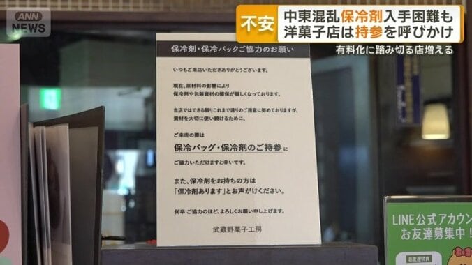 なるべく保冷剤の持参を呼びかけ