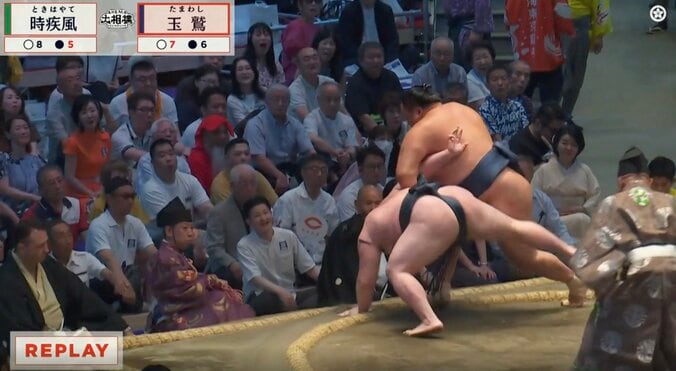 41歳・玉鷲、大ハッスルの逆転劇! 際どい決着に「逆やと思った」ファン反応も「ほんとだ」カメラが捉えた“左手”話題に 4枚目