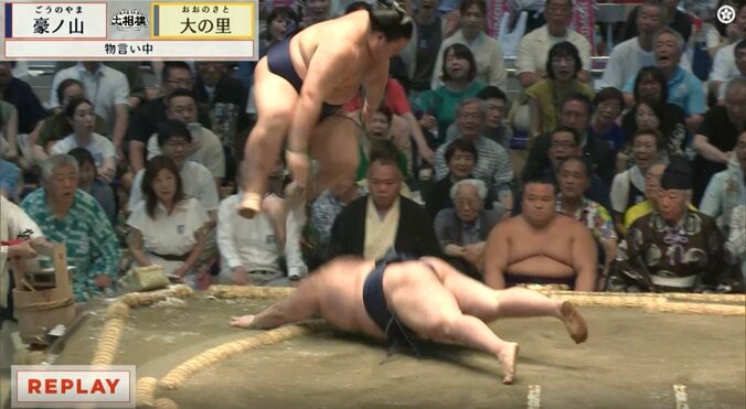 大の里が「めっちゃ飛んだ」 館内騒然…物言いの末、まさかの黒星「勝ったとしてもよくない」横綱らしからぬ取組に苦言も 3枚目