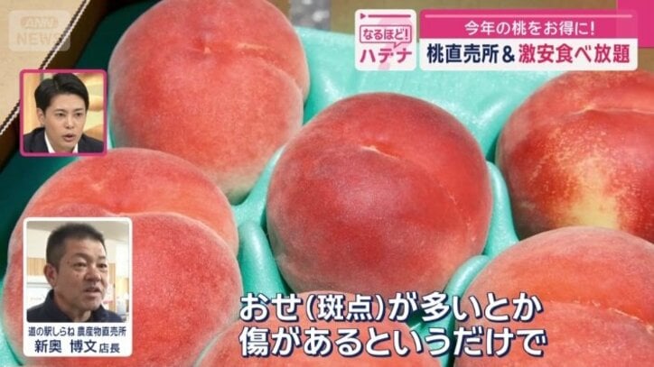 規格外の桃を安く提供