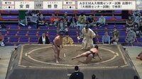 【映像】力士の巨体が吹き飛んだ強烈な攻め