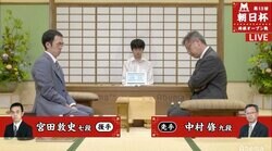 中村修九段 対 宮田敦史七段　対局開始／将棋・朝日杯将棋オープン戦一次予選