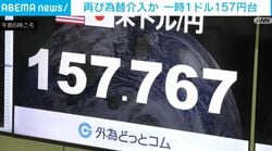 再び為替介入か 一時1ドル157円台