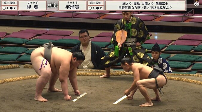 「ひっくり返した！」60キロ力士、160キロ巨漢を“一撃”でゴロン 華麗な決まり手に館内どよめき 3枚目