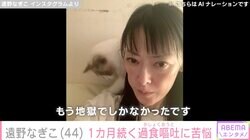 摂食障害公表の遠野なぎこ、過食嘔吐に苦しめられる現状を告白「地獄でしかなかったです」