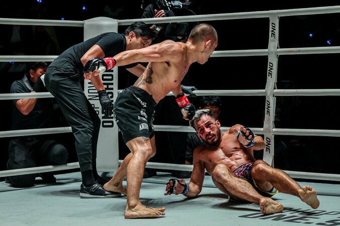 顔面キックで“ドヤ顔”ポーズが一転→鉄槌流血で悪夢の逆転TKO負け 衝撃決着に「えぐい」「これは人気出る」ファン興奮 2枚目