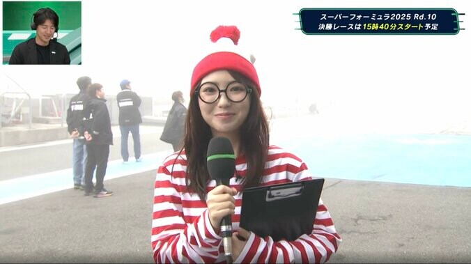 沢口愛華を「探せ」ウォーリー姿が話題　雨のサーキットでも「目立ちますね」「メガネなくなった！」ハロウィン仮装に反響 3枚目