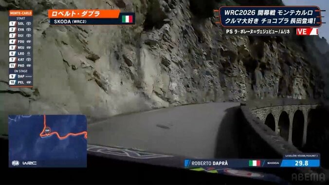 まさに「断崖絶壁」 世界一のラリー車が“崖っぷち”を爆走する信じ難い光景に「日本にはない景色」「こっわ！」中継騒然 2枚目