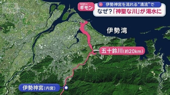 上流は伊勢神宮の内宮を通っている