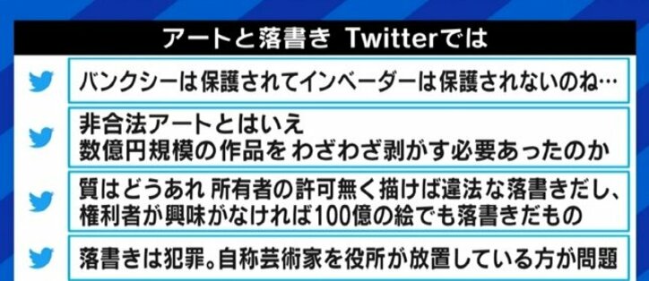 EXIT兼近大樹「アートであると同時に落書きだから価値がある」りんたろー。「違法だけど認められたというところにエモさがある」渋谷区が撤去したモザイクアート、残すべきだった?