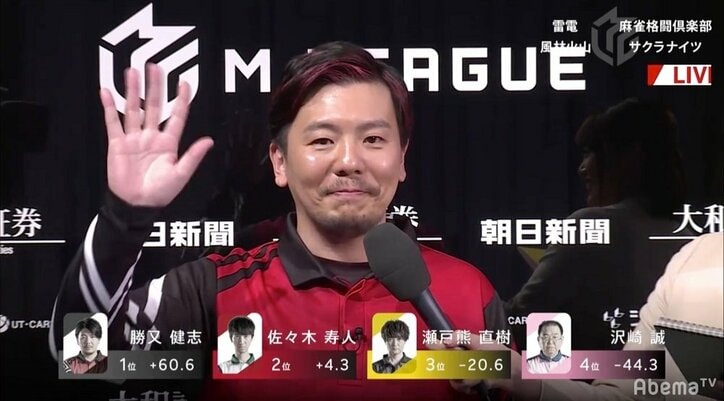 祝ってこそのバースデー 勝又健志、盟友・滝沢和典に勝利の誕生日プレゼント／麻雀・Mリーグ