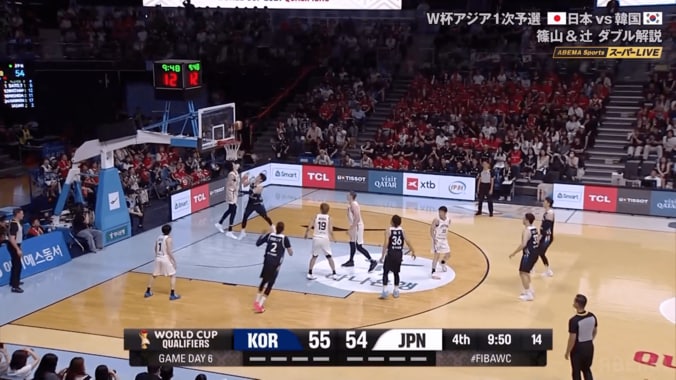 「まじNBA！」渡邊雄太の“衝撃ブロック”に解説絶叫！「凄いの出た」「あれだけ後手だったのに…」【バスケ日韓戦】 4枚目