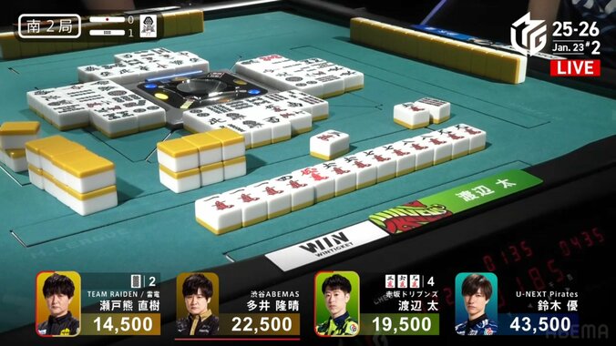 渡辺太、美しくも恐ろしい清一色・三倍満！