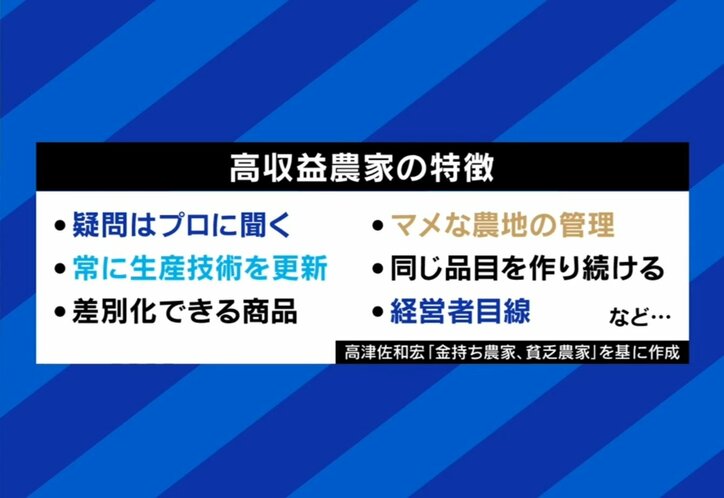 高収入農家の特徴