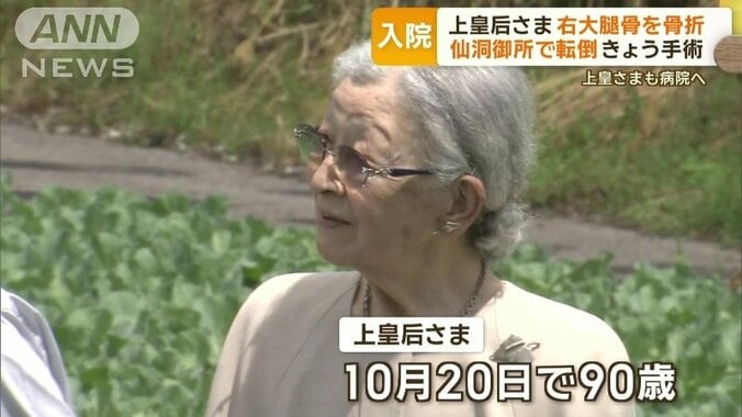 上皇后さま、10月20日で90歳