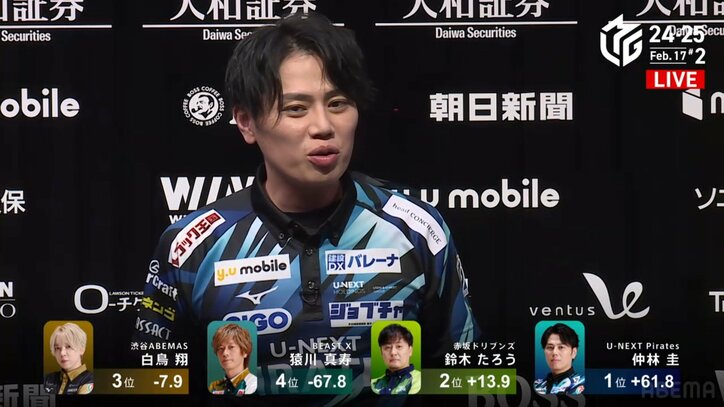 逆転トップを振り返る仲林圭