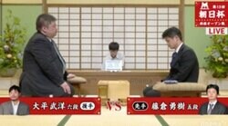 大平武洋六段 対 藤倉勇樹五段　対局開始／将棋・朝日杯将棋オープン戦一次予選