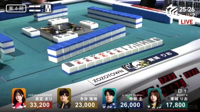 解説者も驚くいきなり「ターツオーバー」な超好配牌