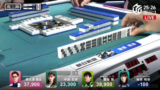 確率は約0.0327％ 激レアな「赤牌3連続」