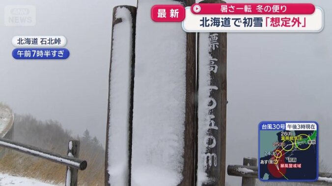 「石北峠」の文字が雪で見えなくなっている
