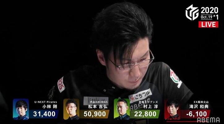 漆黒の弾丸5連発！松本吉弘、怒涛のアガリラッシュで今期初勝利／麻雀・Mリーグ