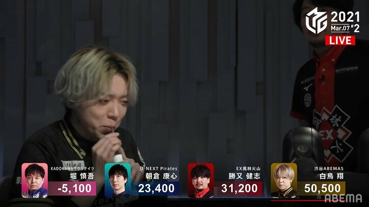 オーラス大逆転の“白鳥バースト”会心の親跳満でトップ「ポジティブに打てた」/麻雀・Mリーグ