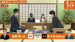 稲葉陽八段 対 佐々木大地五段 ベスト8入りかけ対局開始／将棋・叡王戦