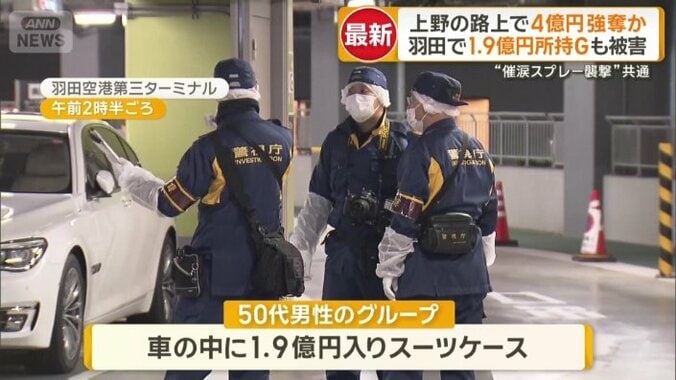 車の中に1.9億円入りスーツケース