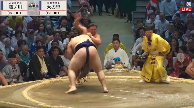 「茫然自失、大の里」横綱・大の里、連敗で天を仰ぐ 藤ノ川に通算12個目の金星配給 二日目にして座布団が舞う異常事態 実況驚きと興奮 3枚目