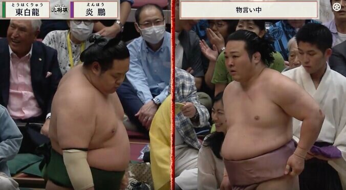 「髷?」「掴んでない」3年ぶり関取復帰の炎鵬巡る“微妙な瞬間”に議論百出 物言いも軍配変わらず、館内は悲鳴 3枚目