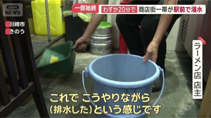 浸水被害を受けた店