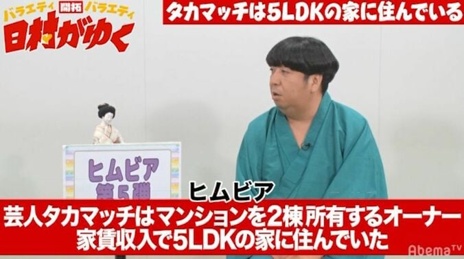 バナナマン日村、月2万の給与で5LDK・183平米に一人暮らしする若手芸人の実態に衝撃！ 7枚目