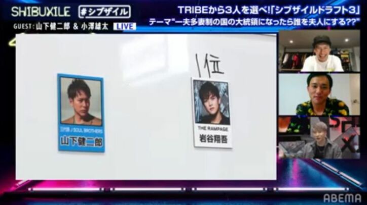三代目JSB山下健二郎、EXILE TRIBE内で妻にするなら？登坂広臣、岩田剛典、そしてあの後輩も「優しさが忘れられない」