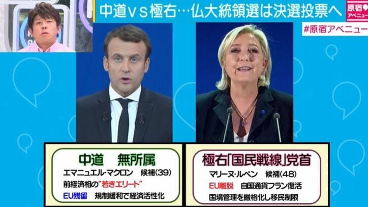 仏大統領選、決選投票へ　“若きエリート”マクロン氏対“フランスのトランプ”ルペン氏