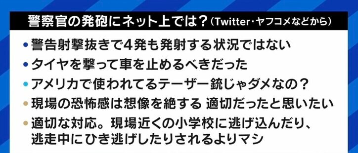 警察官2人の4発で容疑者死亡、車暴走での発砲は妥当だったのか? “必要と判断される限度”に元特殊部隊員の見解は