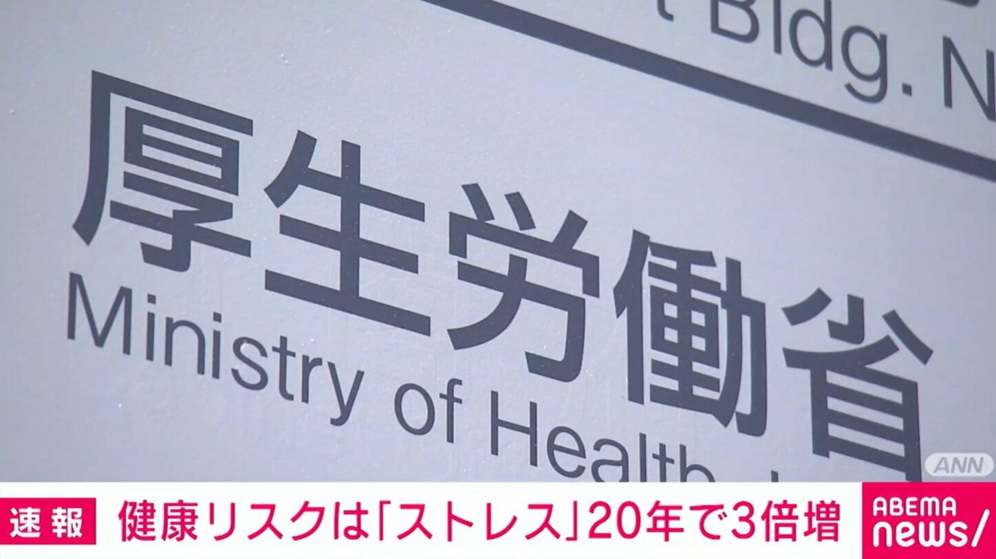 健康を損なう最大の要因は「ストレス」 20年で3倍に増加 厚労省 | 経済・IT | ABEMA TIMES | アベマタイムズ