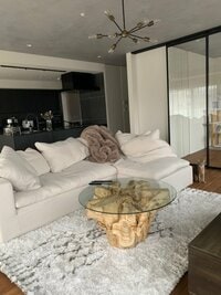 桃『新居のラグ、ソファー、ローテーブル、照明などなど』