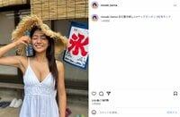 “話題の美少女”虹咲カリナ「まだ夏が欲しい」胸元あらわな小麦肌を大胆に披露し「いい写真!!」「夏の美少女」などの声